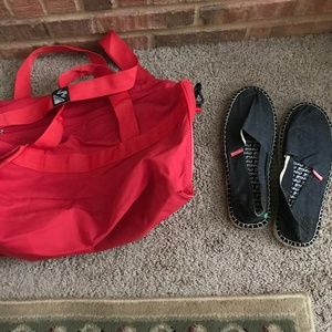 Coca Cola Red bag and Canvas Shoes Lot